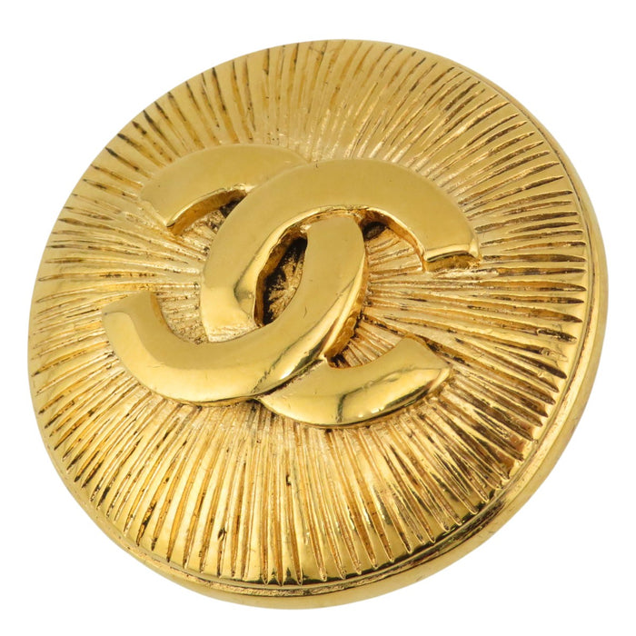 CHANEL 
COCO CC ロゴ ゴールドカラーメタル 
ラウンド ココマーク ブローチ