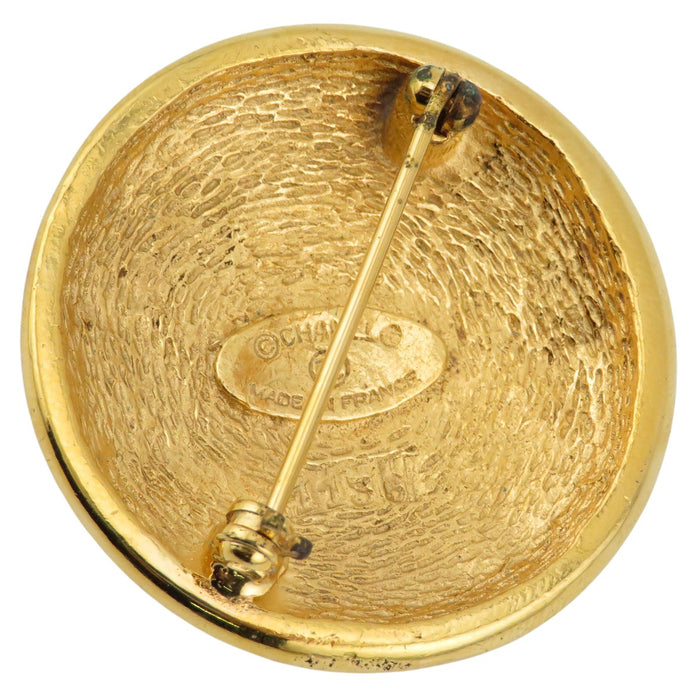 CHANEL 
COCO CC ロゴ ゴールドカラーメタル 
ラウンド ココマーク ブローチ