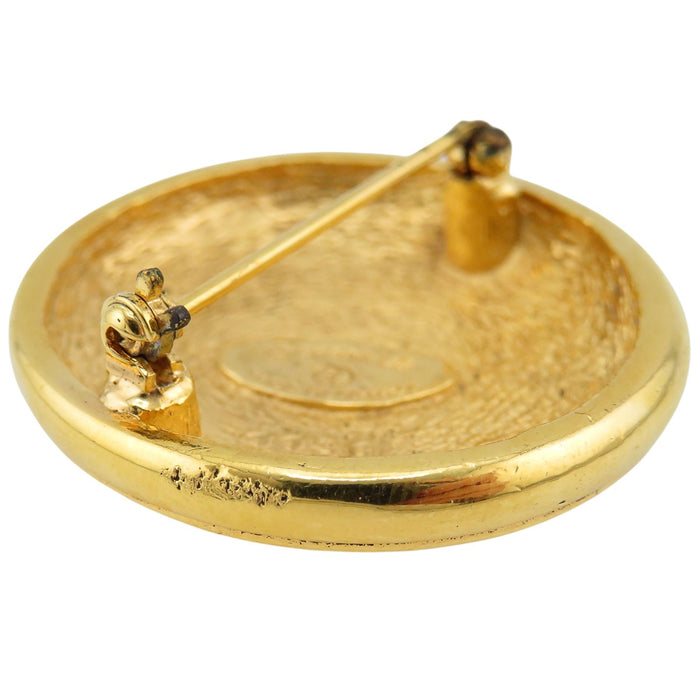 CHANEL 
COCO CC ロゴ ゴールドカラーメタル 
ラウンド ココマーク ブローチ