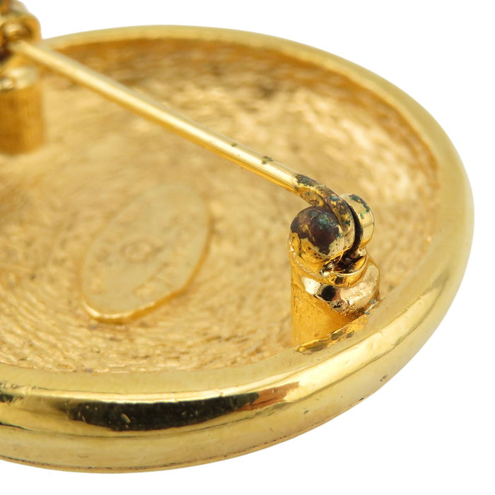 CHANEL 
COCO CC ロゴ ゴールドカラーメタル 
ラウンド ココマーク ブローチ