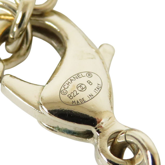 CHANEL 
COCO CC B22B ラインストーン ライトゴールドカラーメタル 
ココマーク ハート コスチュームパール ネックレス