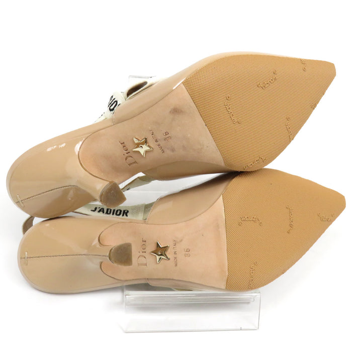 Dior  
Ruban à logo verni  
Escarpins sling-back J'Adior