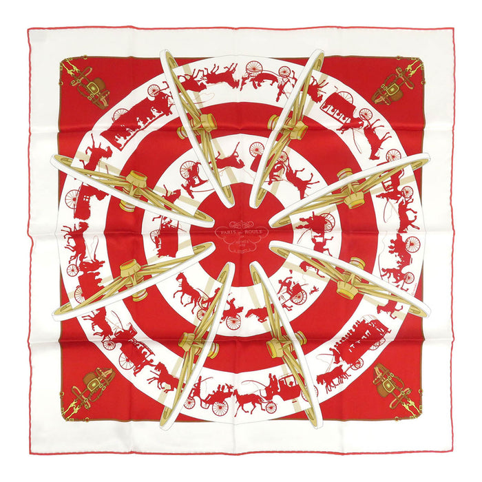 HERMÈS  
Foulard en soie  
Carré 70 Paris Qui Roule Tour de roue à Paris