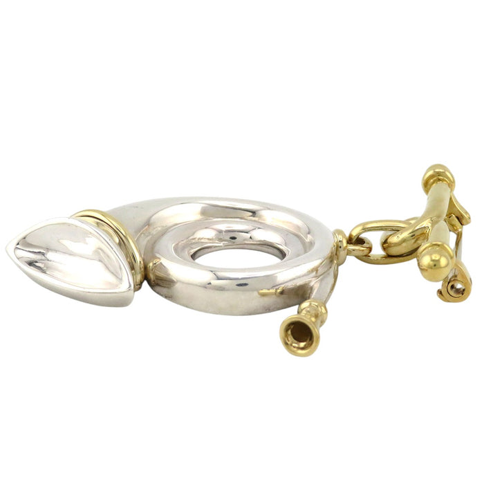 HERMES 
ゴールドカラーメタル シルバーカラーメタル 
ホルン モチーフ ブローチ HERMES -Authentic Pre-owned ブローチ by TS Trading Co., Ltd.