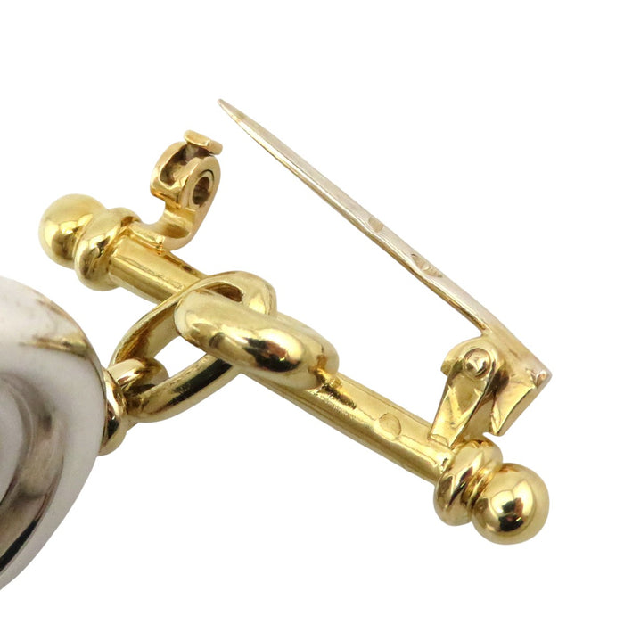 HERMES 
ゴールドカラーメタル シルバーカラーメタル 
ホルン モチーフ ブローチ HERMES -Authentic Pre-owned ブローチ by TS Trading Co., Ltd.