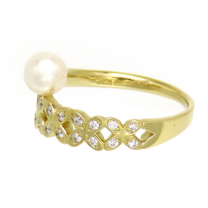 MIKIMOTO 
Akoya Pearl Diamond Ring