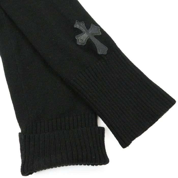 CHROME HEARTS 
レザー CHプラス 
クロスボールボタン クロスパッチ カシミヤ カーディガン