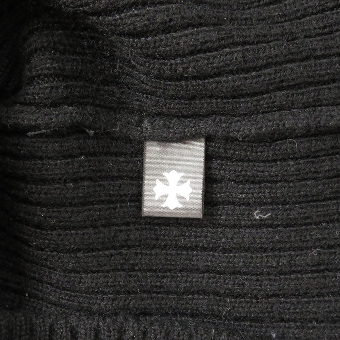 CHROME HEARTS 
レザー CHプラス 
クロスボールボタン クロスパッチ カシミヤ カーディガン