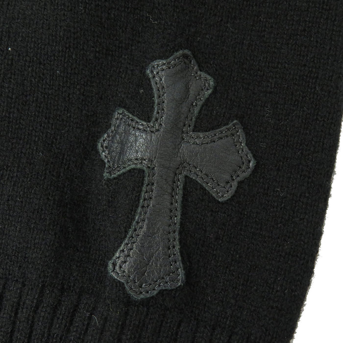 CHROME HEARTS 
レザー CHプラス 
クロスボールボタン クロスパッチ カシミヤ カーディガン