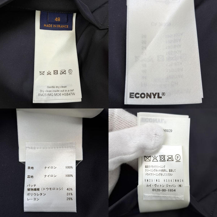 LOUIS VUITTON 
1AHE02 Già 25 anni fa, targhetta in pelle con logo LV 
Giacca antivento reversibile con motivo monogramma