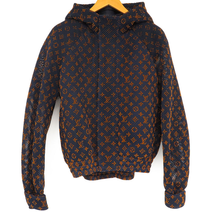 LOUIS VUITTON 
LV フーディ 総柄 
グラディエント モノグラム メッシュ ジップ ジャケット