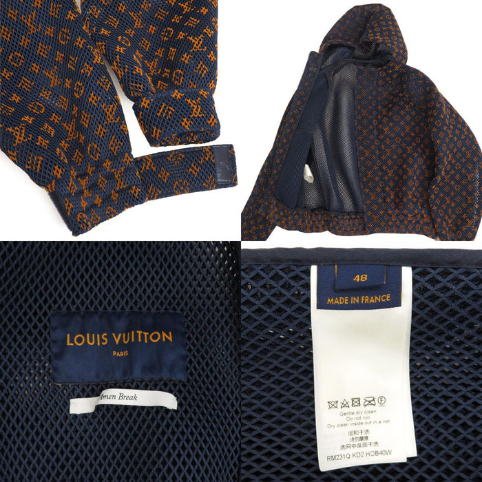LOUIS VUITTON 
LV フーディ 総柄 
グラディエント モノグラム メッシュ ジップ ジャケット