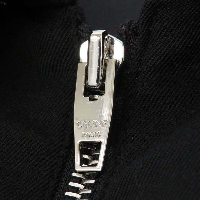 CELINE Embroidery Triomphe Logo Embroidered Zip-Up Jacket