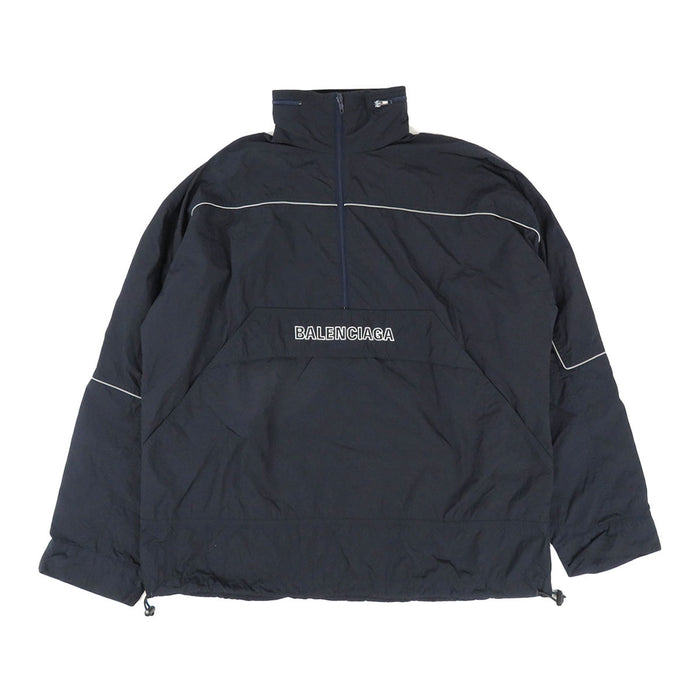 BALENCIAGA  
Half-zip  
Emblem Nylon Anorak Hoodie