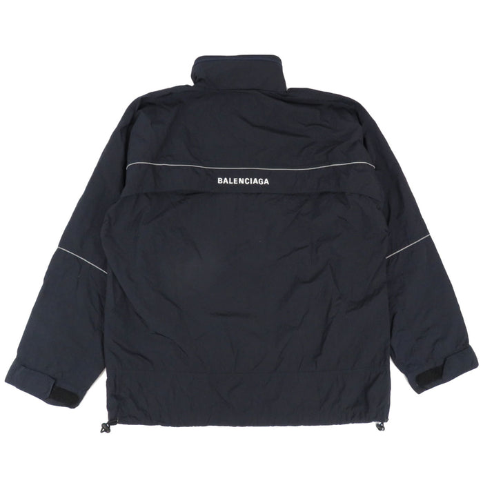BALENCIAGA  
Half-zip  
Emblem Nylon Anorak Hoodie
