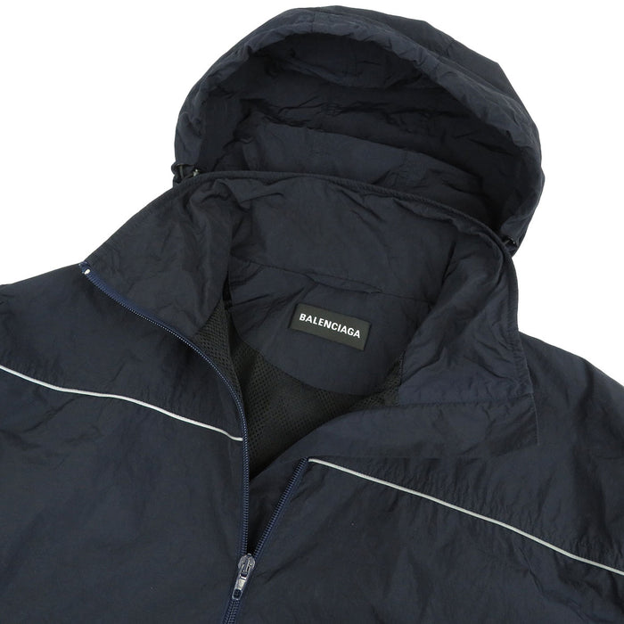 BALENCIAGA  
Half-zip  
Emblem Nylon Anorak Hoodie