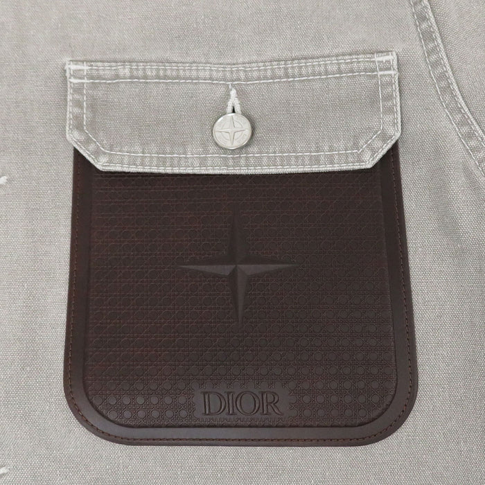 Dior Stone Island Logo Patch Logo Button Cotton Stone Island Collaboration Denim Jacket