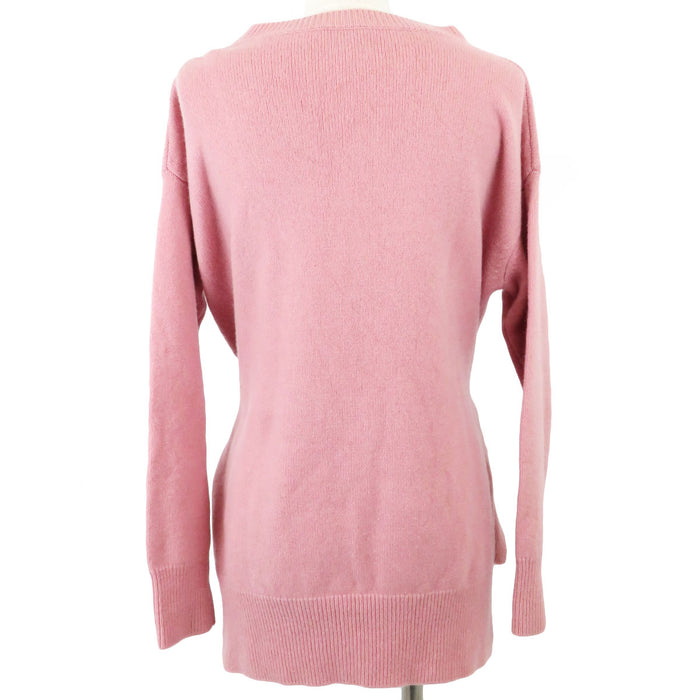 MONCLER  
Belt Wool Blend Cashmere Blend Layered  
Round Neck Sweater Knit with Logo Embroidery