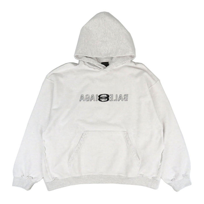 BALENCIAGA  
Logo Embroidered Sweatshirt Hoodie  
Inside-Out Pullover Parka
