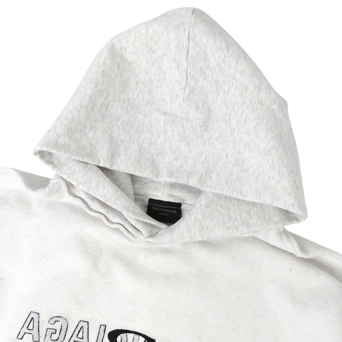 BALENCIAGA  
Logo Embroidered Sweatshirt Hoodie  
Inside-Out Pullover Parka