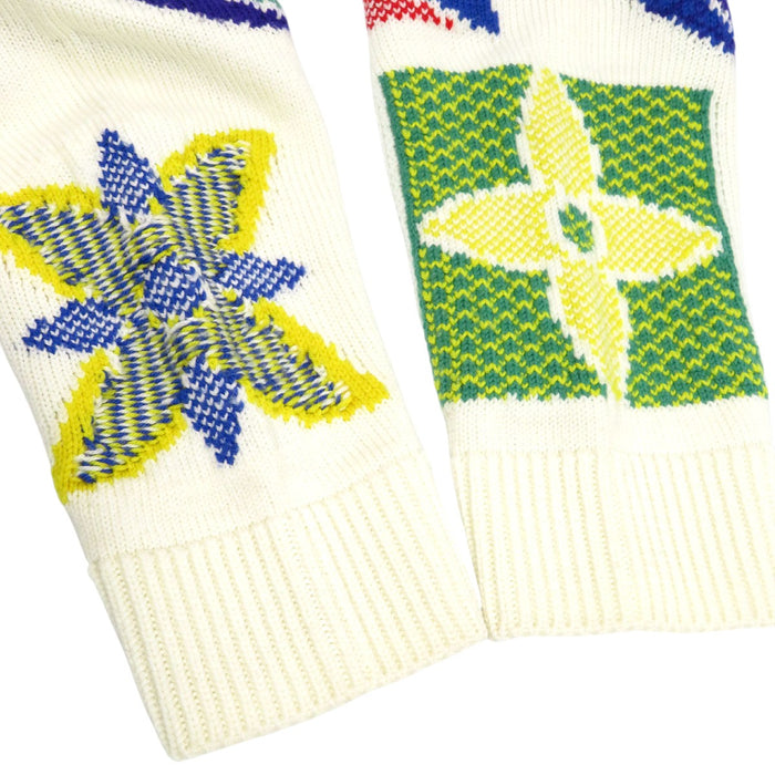 LOUIS VUITTON 
Motif intégral logo LV en laine RM202M UTF HJN05W 
Pull ras du cou multicolore monogramme