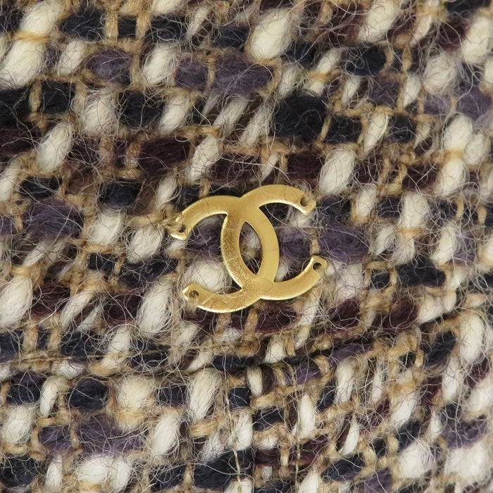 CHANEL 
01A COCO CC Coco Button Logo Collarless 
Coco Mark Tweed Set-Up