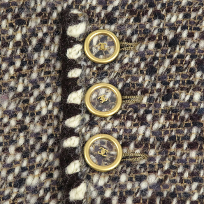 CHANEL 
01A COCO CC ココボタン ロゴ ノーカラー 
ココマーク ツイード セットアップ