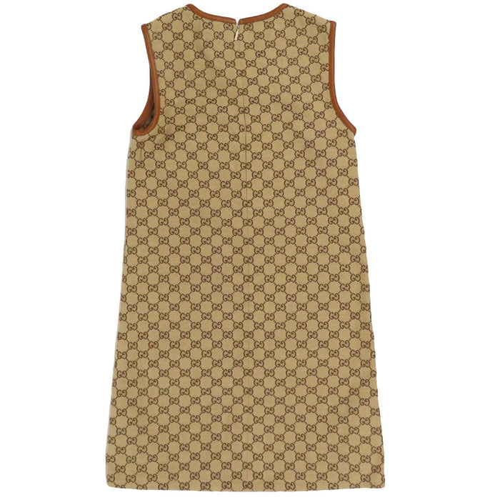 GUCCI  
Robe sans manches courte en coton à motif GG canvas