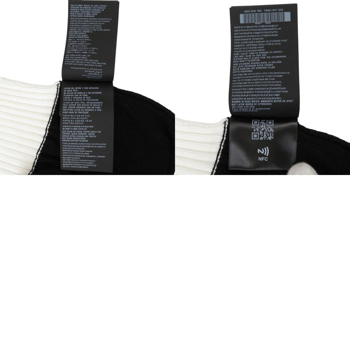 PRADA Embroidered Cotton Button Logo Bicolor Cropped Short-Sleeve Cardigan