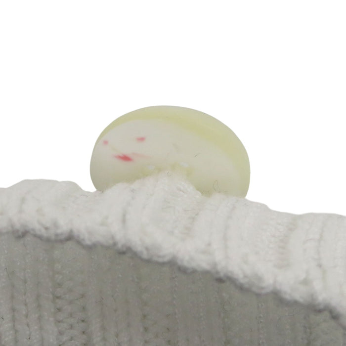 PRADA Embroidered Cotton Button Logo Bicolor Cropped Short-Sleeve Cardigan