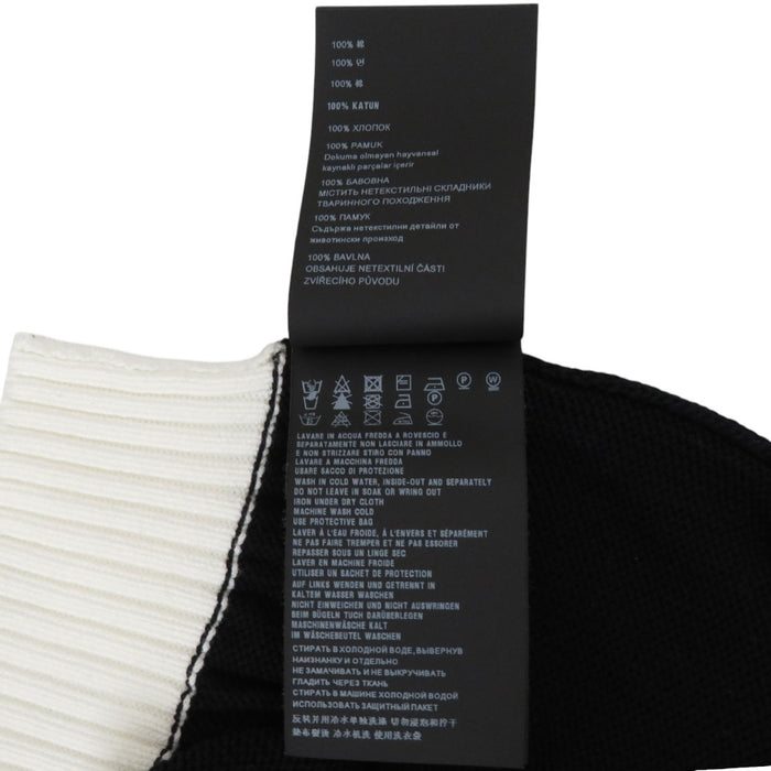 PRADA Embroidered Cotton Button Logo Bicolor Cropped Short-Sleeve Cardigan