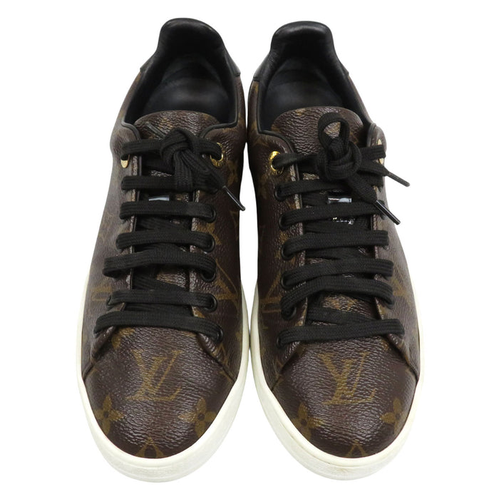 LOUIS VUITTON 
LV レザー ローカット レースアップ 
フロントロー ライン モノグラム スニーカー 
モノグラム