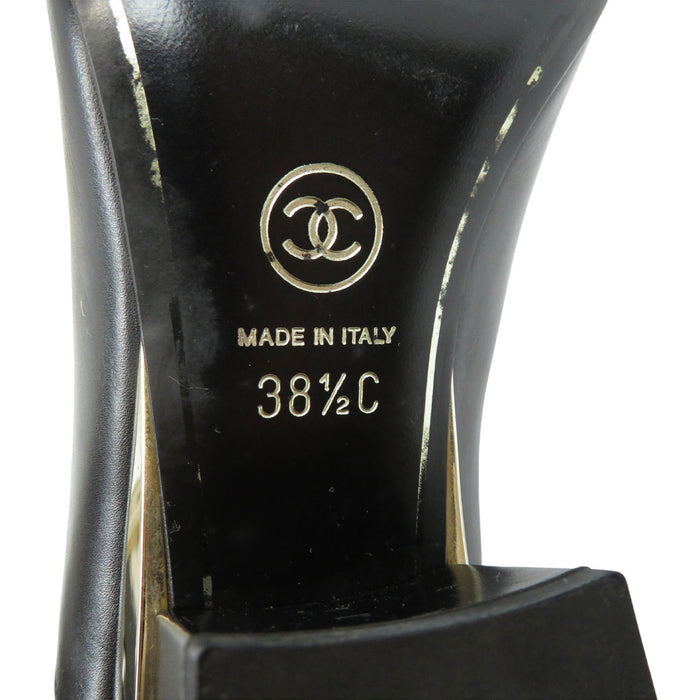 CHANEL 
COCO CC ロゴ キャップトゥ レザー サイドゴア 
ココマーク ショートブーツ