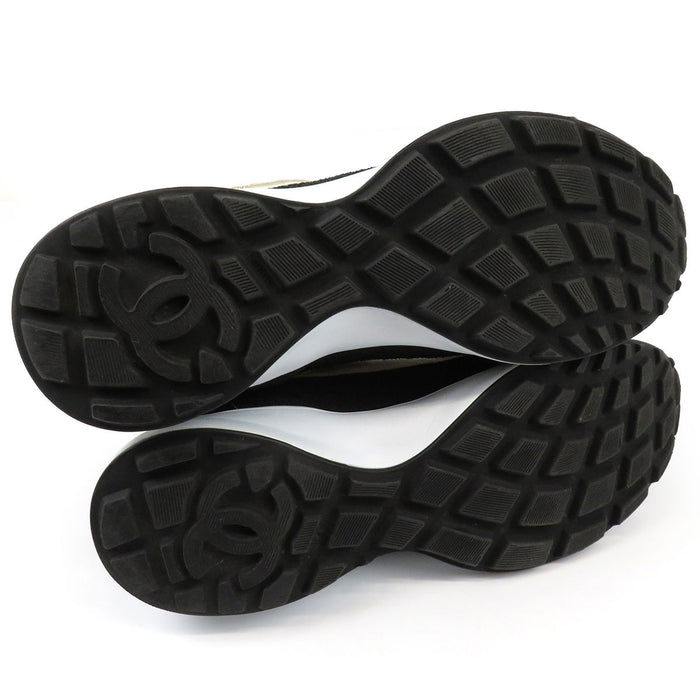 CHANEL 
COCO CC ロゴ スエード レースアップ 
ココマーク ニット ソックス スニーカー