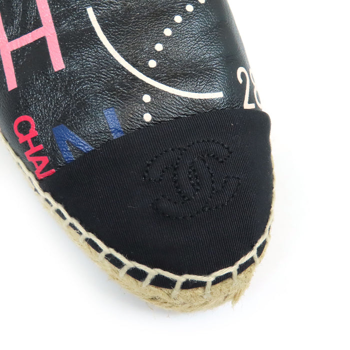 CHANEL 
COCO CC ロゴ スリッポン 
ココマーク レザー エスパドリーユ フラットシューズ