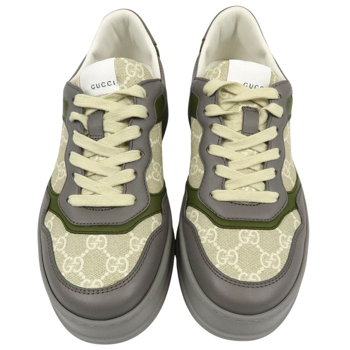 GUCCI  
Leather Lace-up  
GG Pattern Low-Cut Sneakers