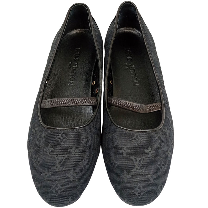 LOUIS VUITTON  
LV Mary Jane Rubber Leather  
Ballerina Flat Shoes  
Monogram Mini