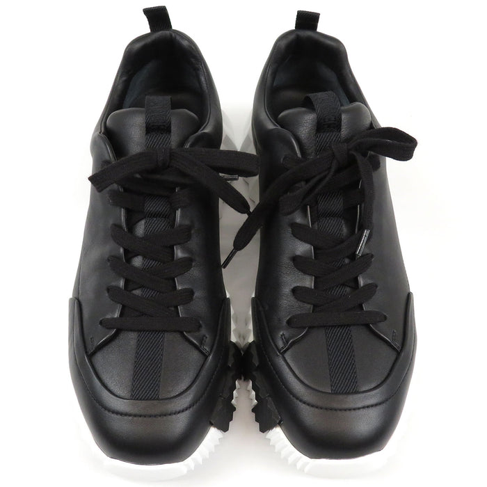 HERMES 
Hロゴ アッシュ レザー レースアップ 
ジャンプ スニーカー