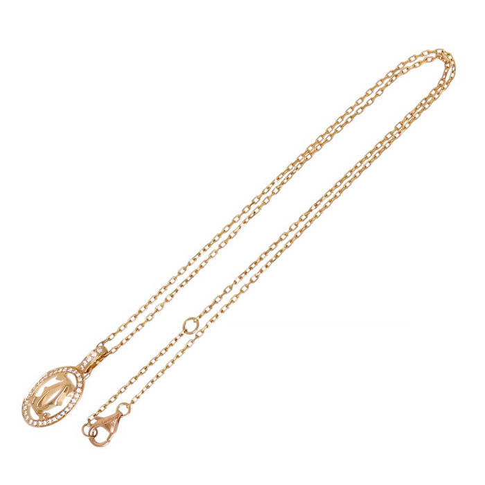 CARTIER 
ロゴ ドゥーブルC ダイヤモンド ネックレス