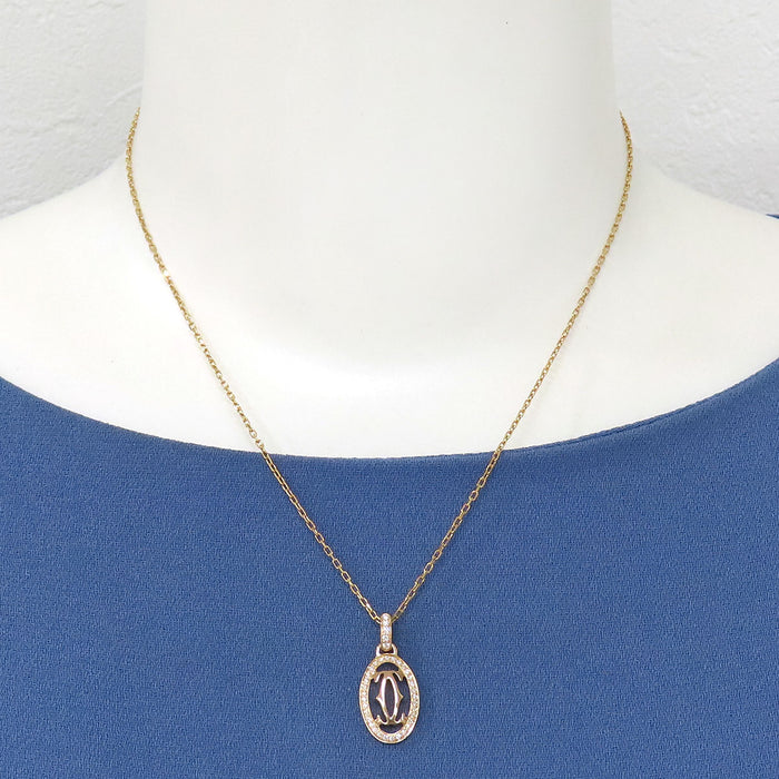 CARTIER 
ロゴ ドゥーブルC ダイヤモンド ネックレス