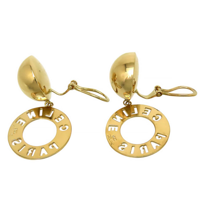 CELINE 
Emblem Circle Earrings