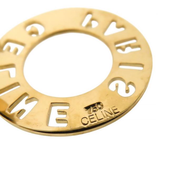 CELINE 
Emblem Circle Earrings
