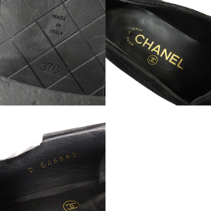 CHANEL 
COCO CC ロゴ スエード 厚底 
ココマーク マトラッセ ソール プラットフォーム ローファー