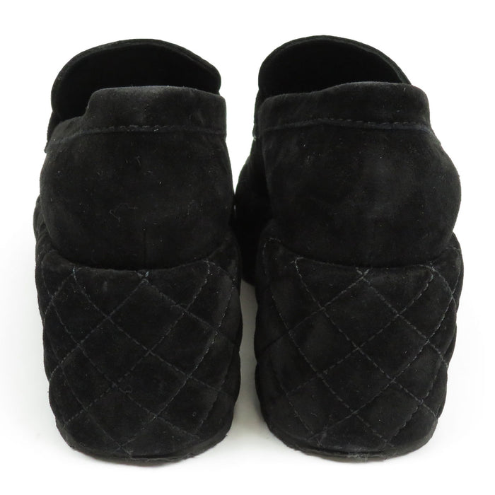 CHANEL 
COCO CC ロゴ スエード 厚底 
ココマーク マトラッセ ソール プラットフォーム ローファー