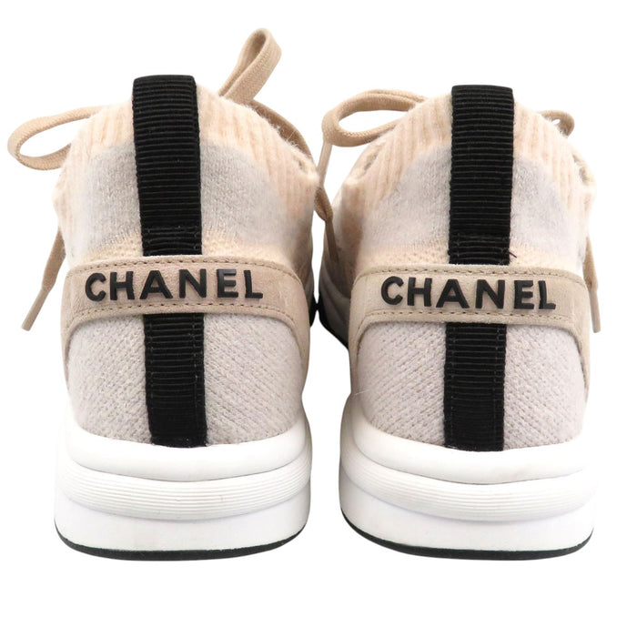 CHANEL 
COCO CC ロゴ レースアップ 
ココマーク ニット ソックス スニーカー