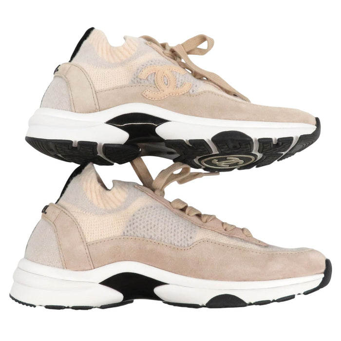 CHANEL 
COCO CC ロゴ レースアップ 
ココマーク ニット ソックス スニーカー