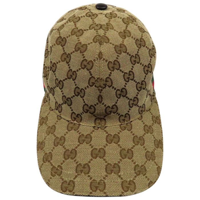 GUCCI 
Toile à motif intégral 
Casquette de baseball en toile GG avec bande Sherley
