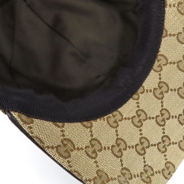 GUCCI 
Toile à motif intégral 
Casquette de baseball en toile GG avec bande Sherley