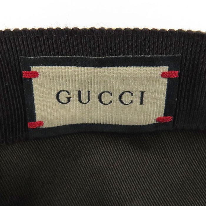GUCCI 
Toile à motif intégral 
Casquette de baseball en toile GG avec bande Sherley