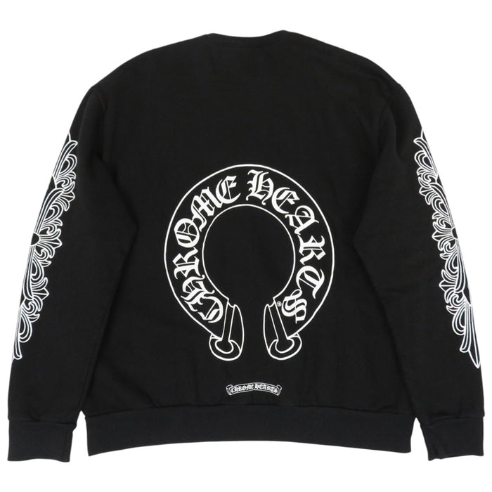 CHROME HEARTS 
Sweat en coton doublé polaire CH Plus croix florale 
Imprimé floral sur les manches fer à cheval
